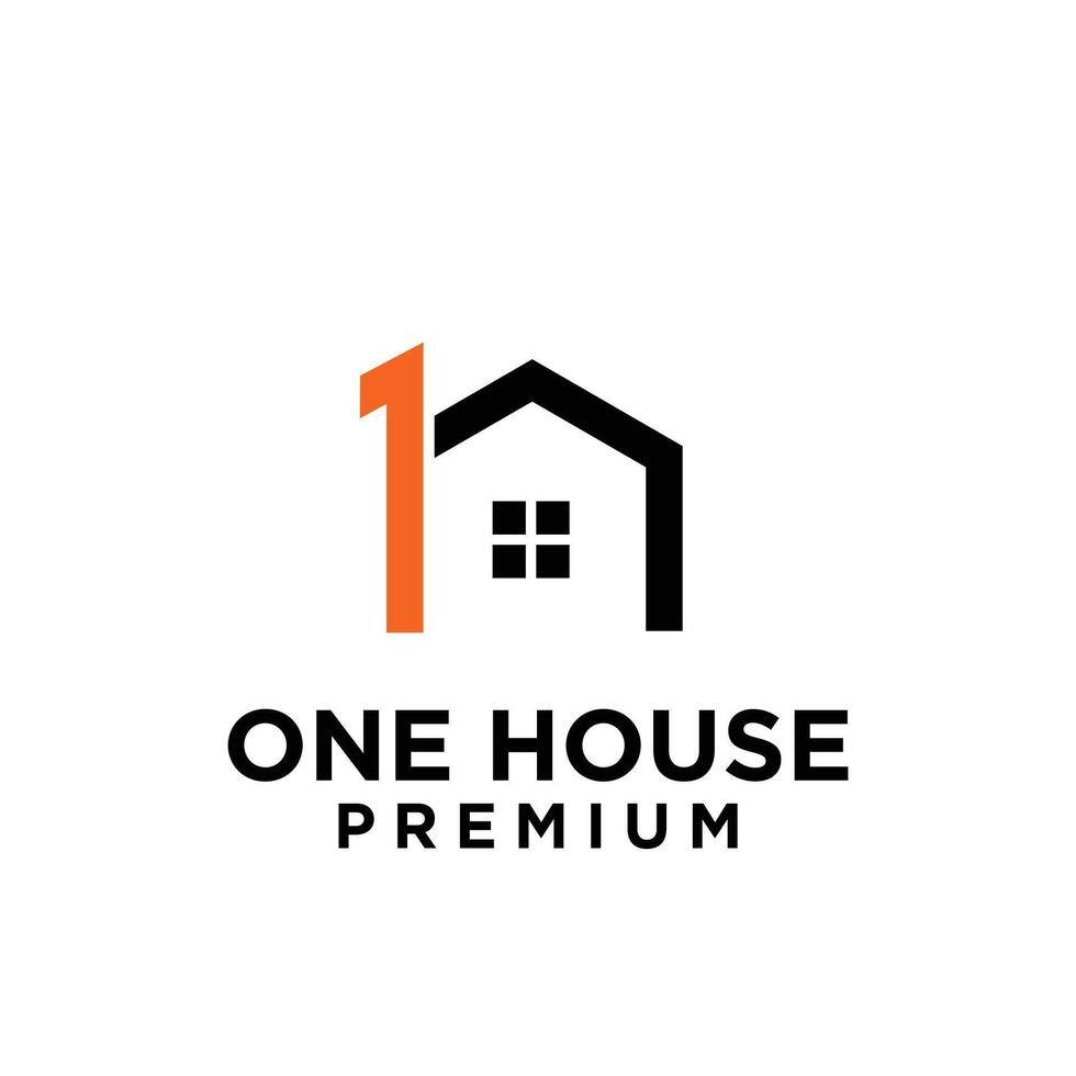 einer 1 Haus Zuhause Brief Logo Symbol Design vektor