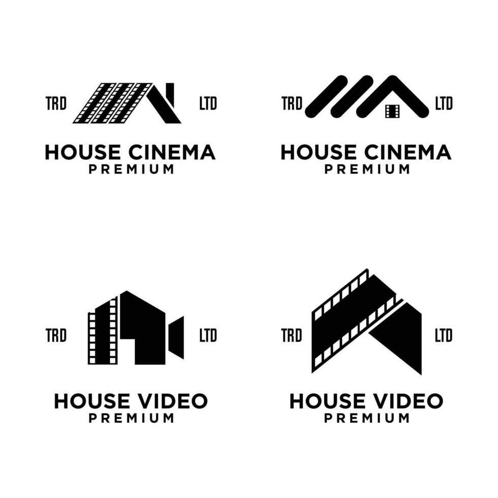 hus Hem studio filma bio video logotyp ikon design illustration vektor