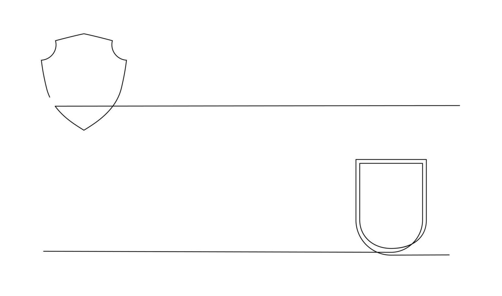 Schild kontinuierlich Linie Kunst. bewachen Zeichnung unterzeichnen. schützen linear Symbol vektor