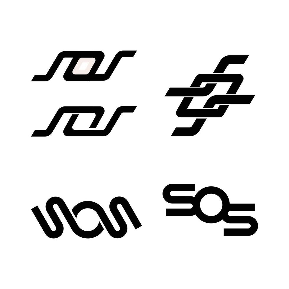 SOS Brief Monogramm Logo Design Illustration vektor