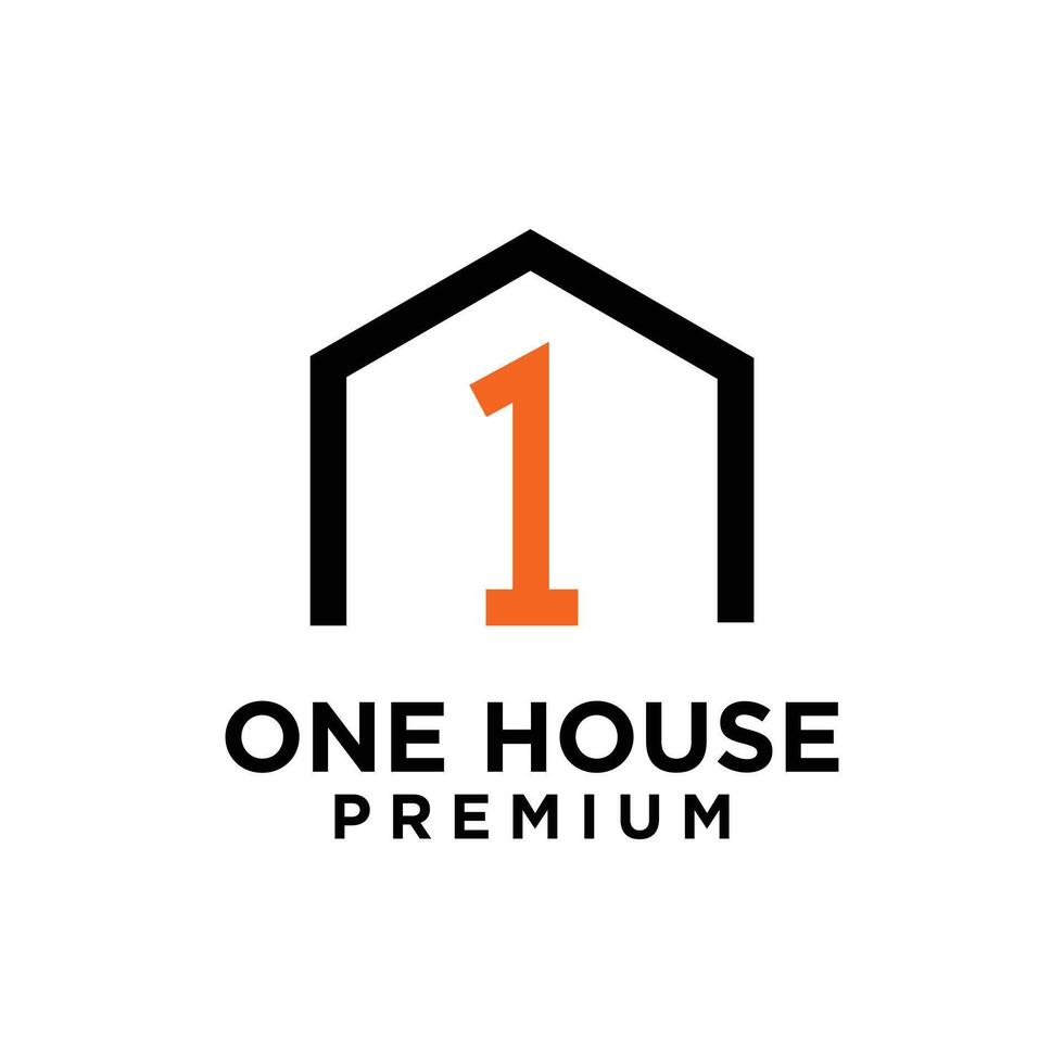 einer 1 Haus Zuhause Brief Logo Symbol Design vektor