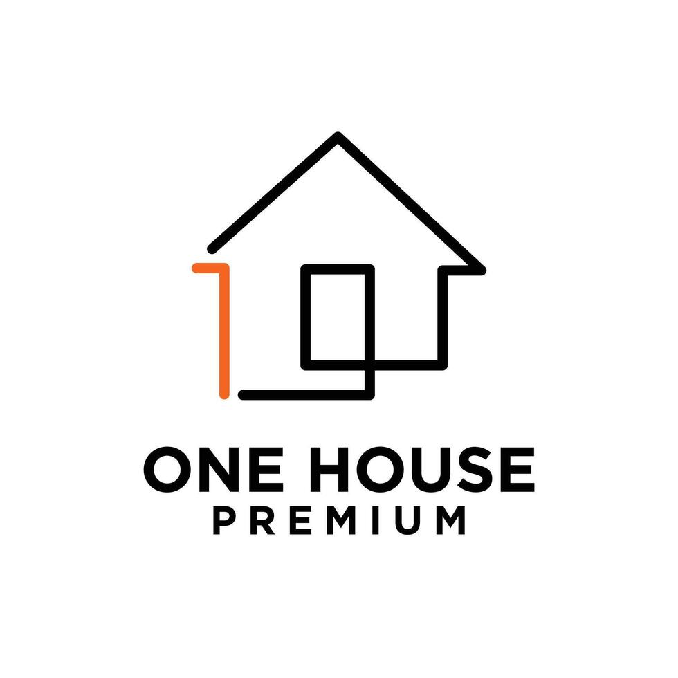 einer 1 Haus Zuhause Brief Logo Symbol Design vektor