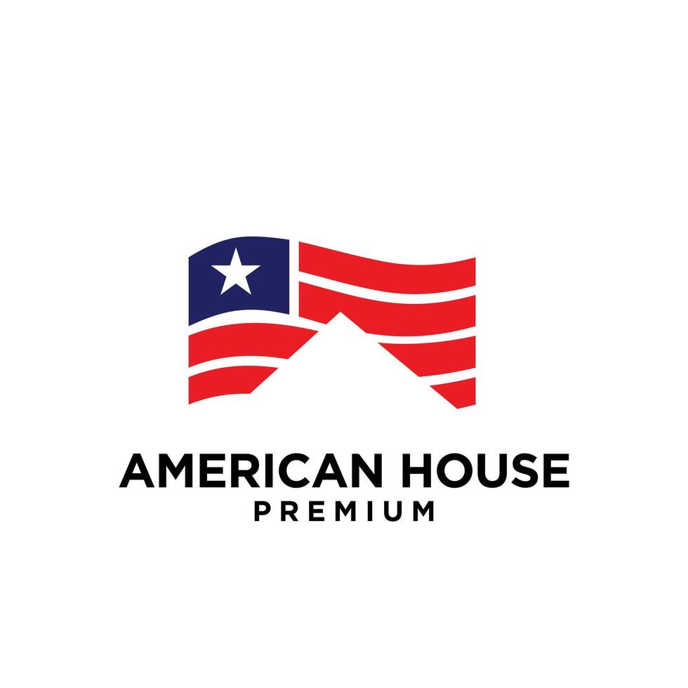 amerikanisch Star Zuhause Haus Logo Symbol Design vektor