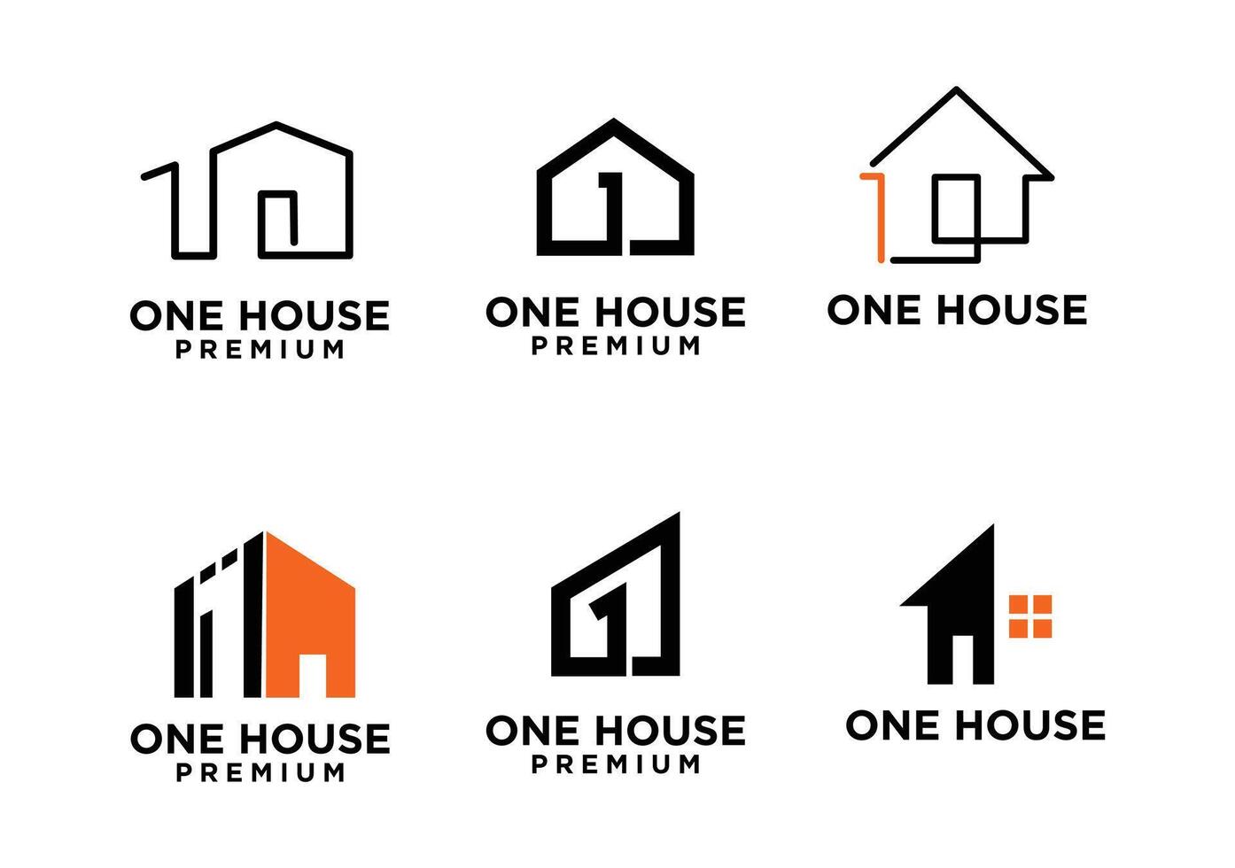 einer 1 Haus Zuhause Brief Logo Symbol Design vektor