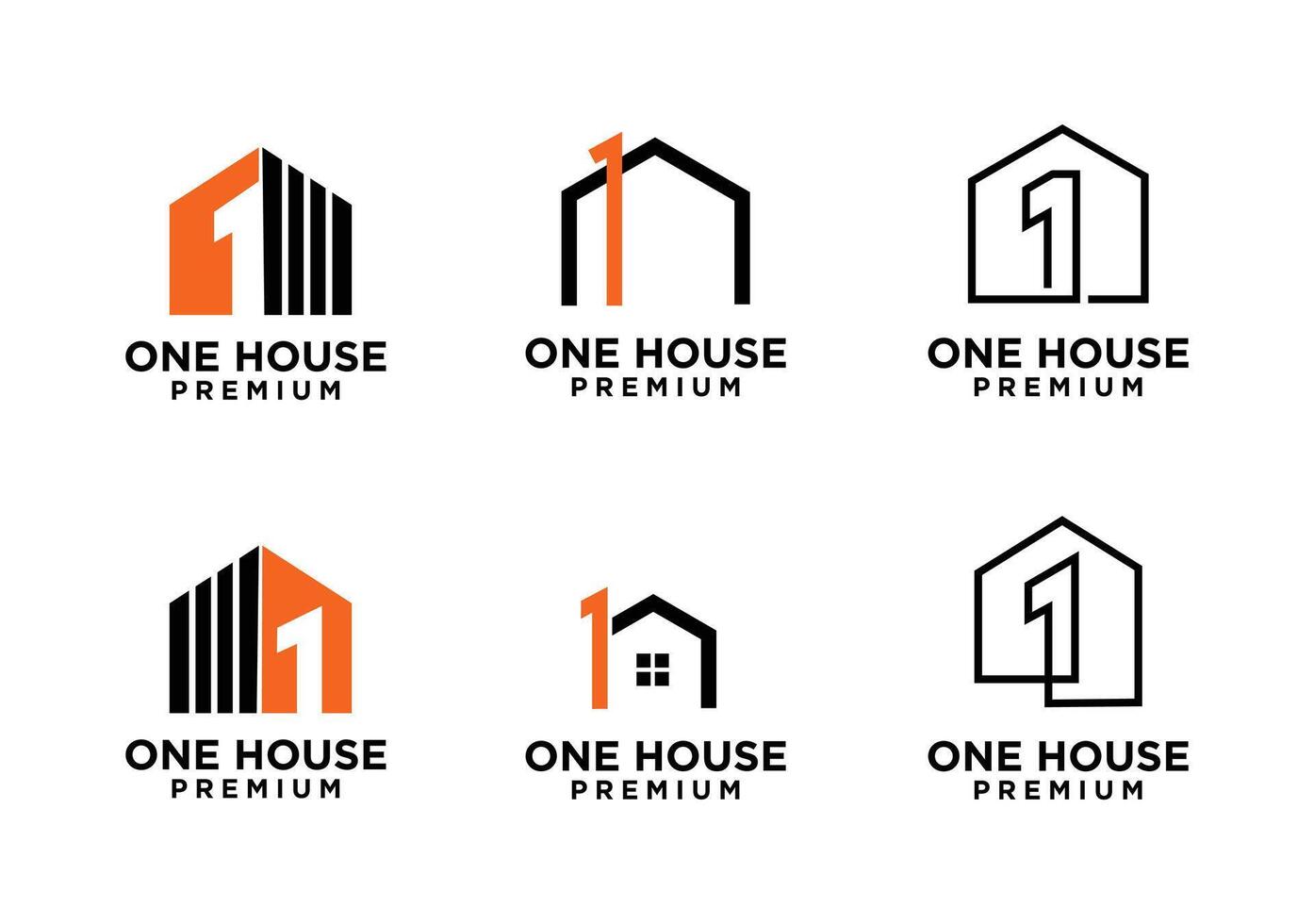 einer 1 Haus Zuhause Brief Logo Symbol Design vektor