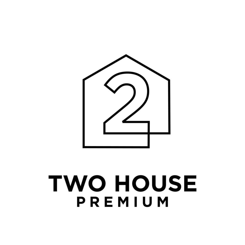 zwei Haus Brief Logo Symbol Design Illustration vektor