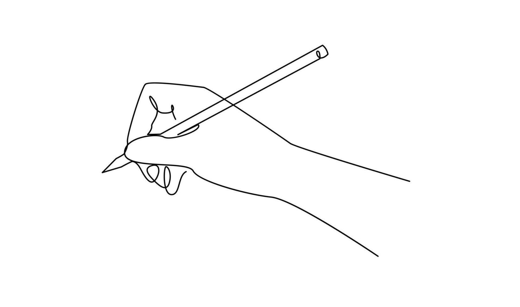 Hand Schreiben mit Bleistift im kontinuierlich Linie Zeichnung Vektor Illustration