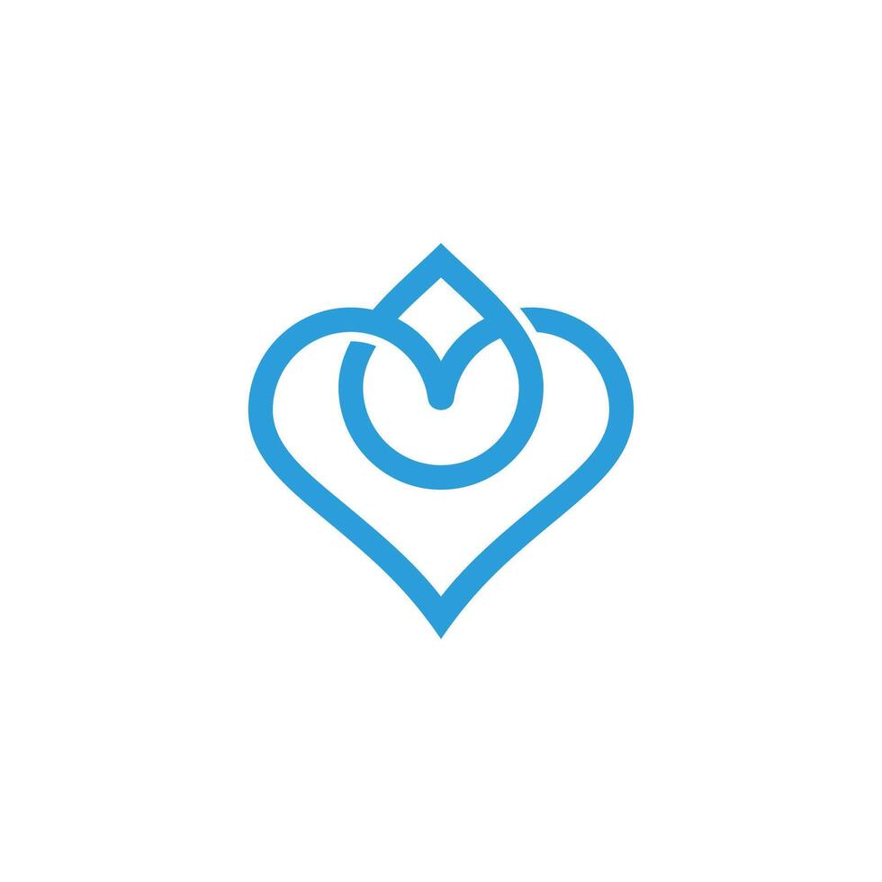Wasser fallen rein Wasser Liebe Herz Logo Vektor