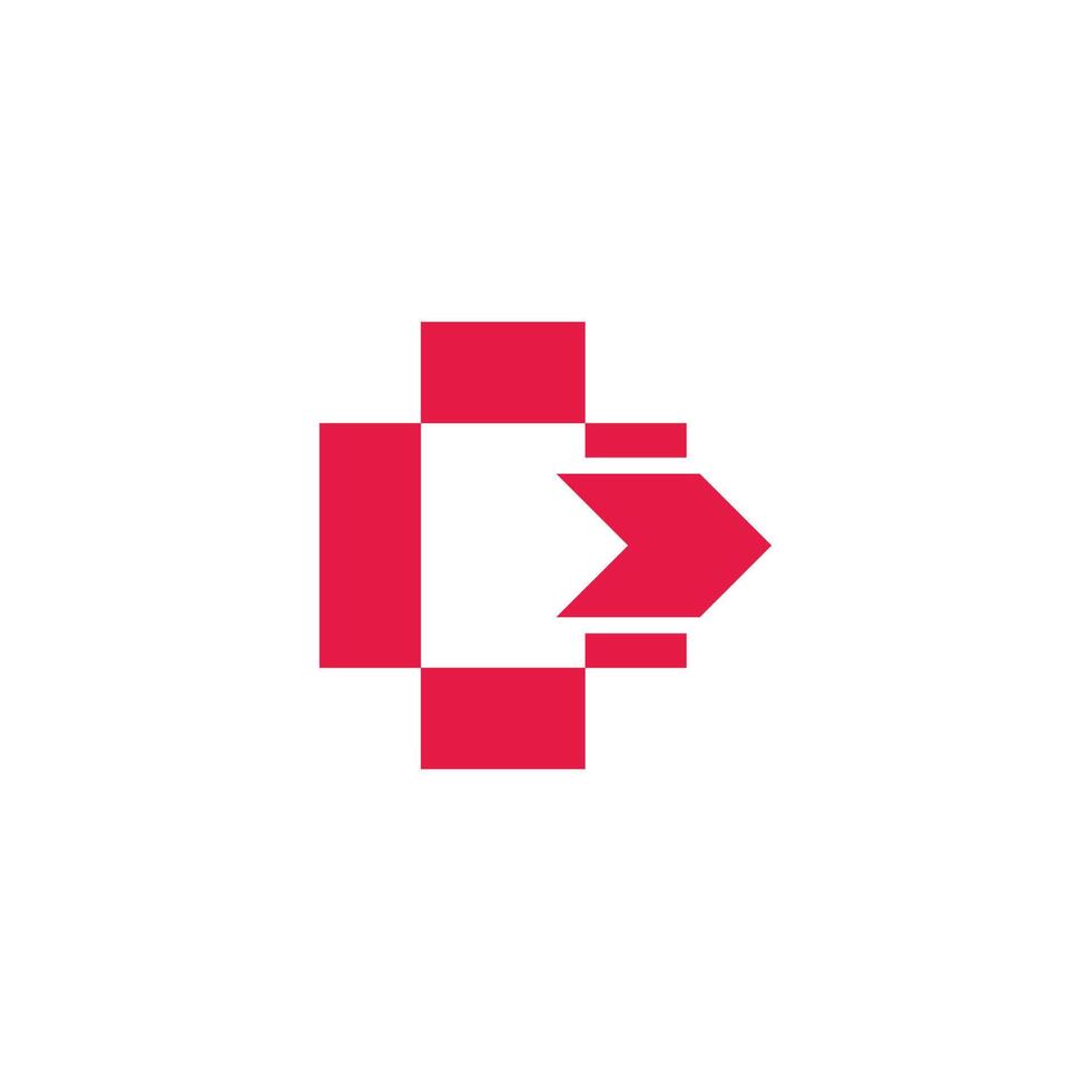 Brief c Pixel Linie rauschen Pfeil Logo Vektor