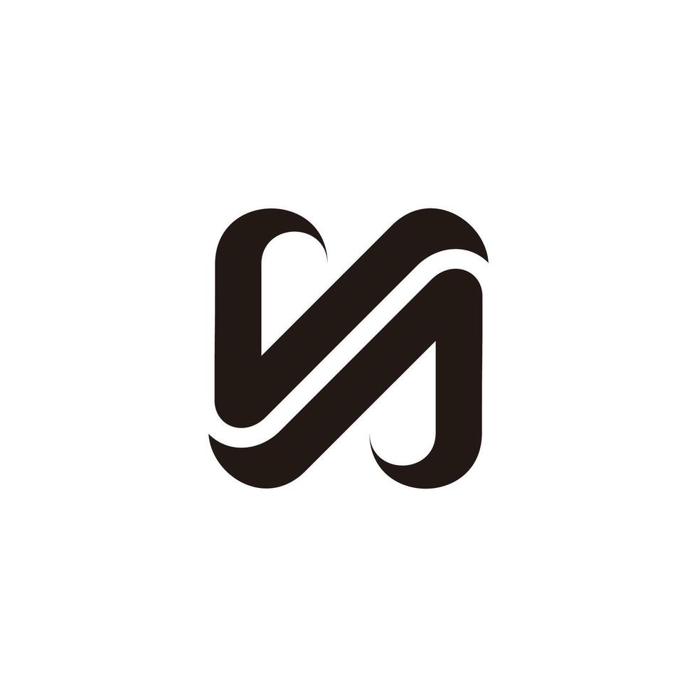 Brief va Kurven Streifen Logo Vektor