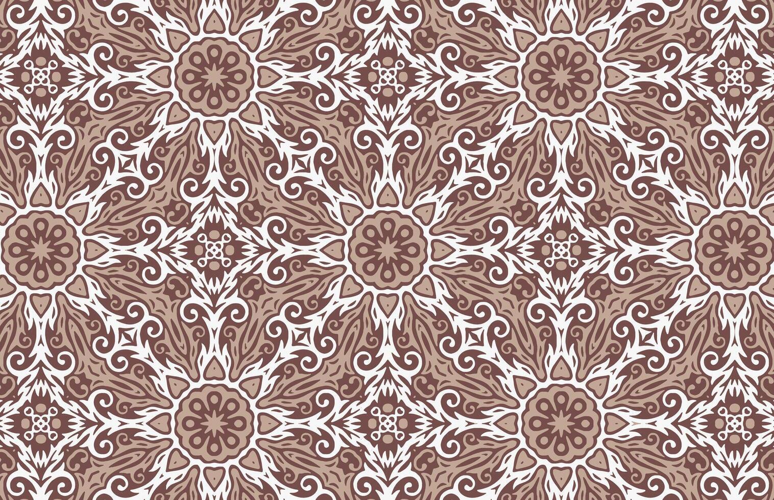 vit och brun kunglig blommig design mönster vektor