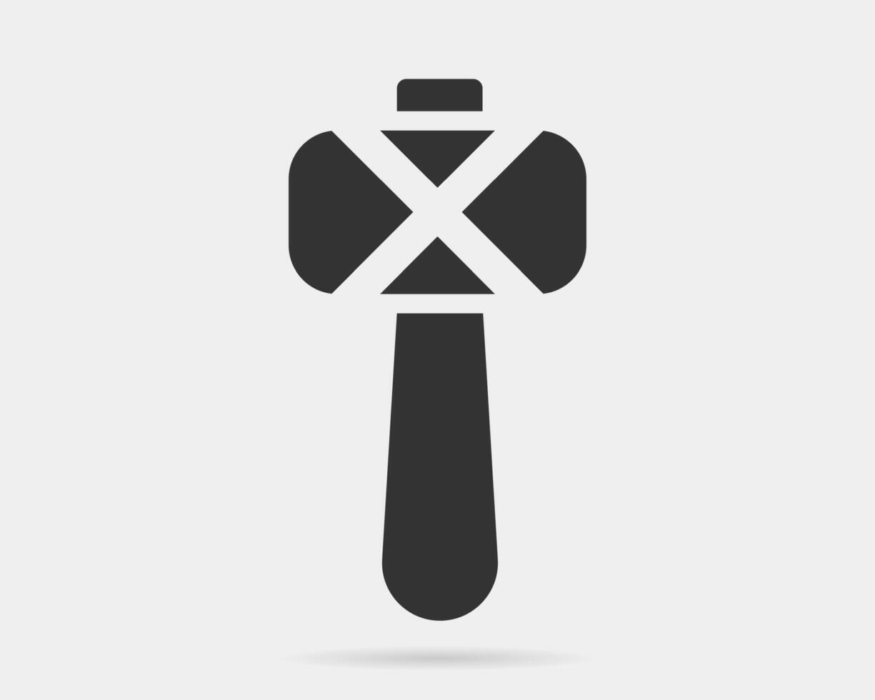 Hammer-Symbol Vektor schwarz-weiße Silhouette. Werkzeugsymbol auf Hintergrund isoliert.