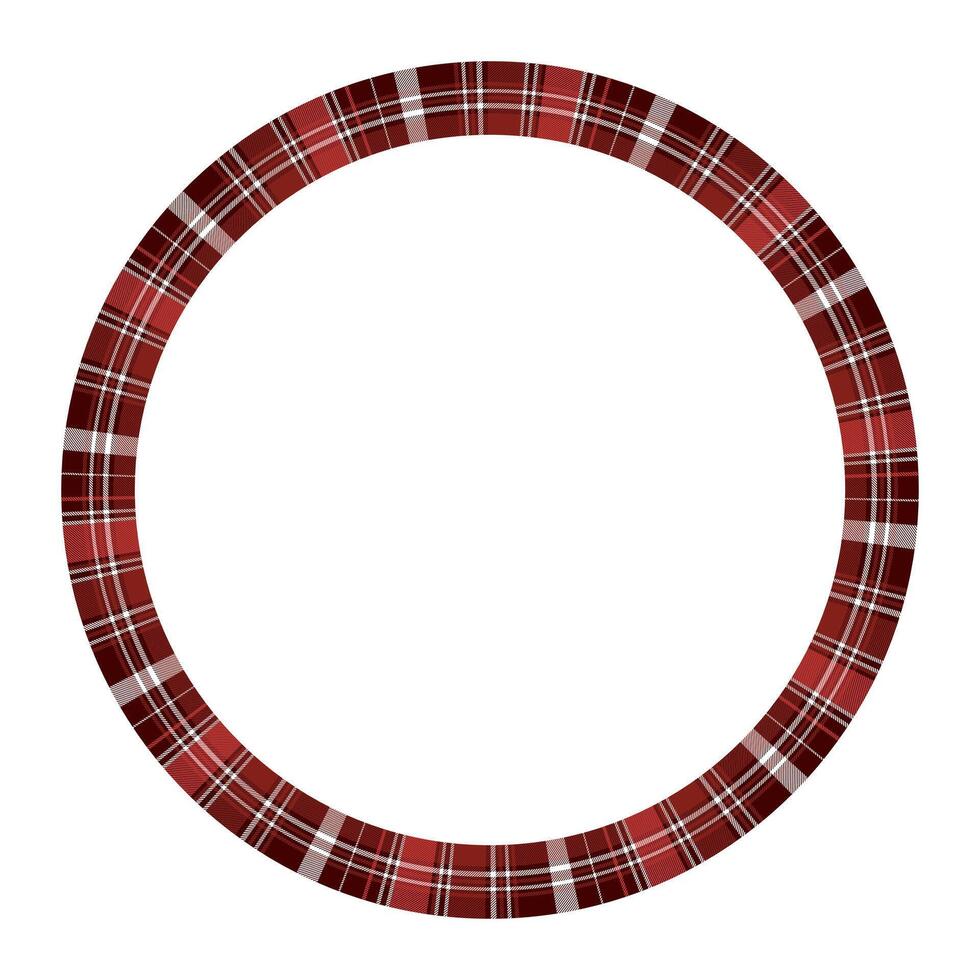 Design-Vorlage für runde Rahmenvektor-Vintage-Muster. kreisrand entwirft karierte stoffstruktur. schottischer Tartan-Hintergrund für Collagenkunst, GIF-Karte, Kunsthandwerk. vektor