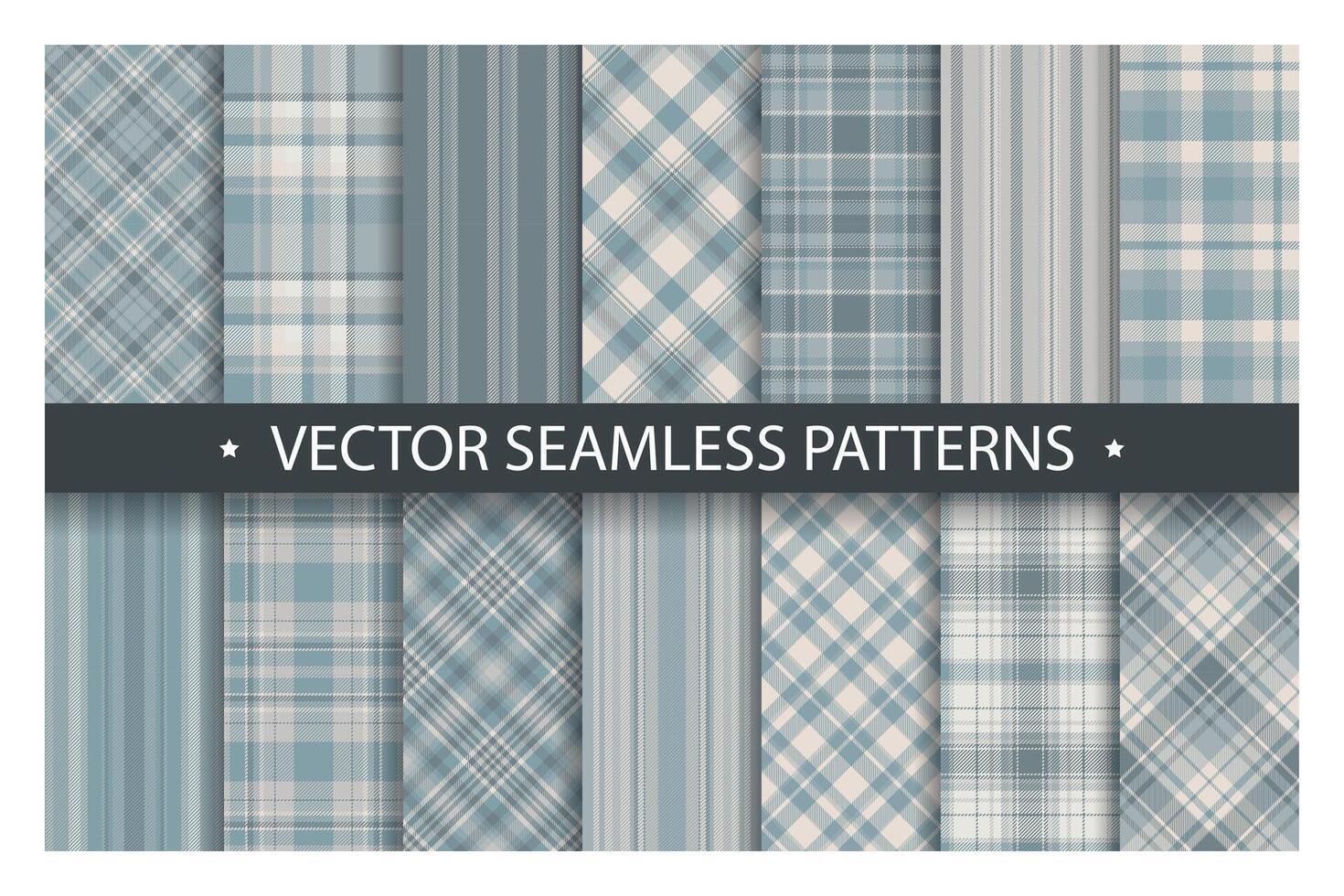 Tartan einstellen Muster nahtlos Plaid Vektor. geometrisch Hintergrund Stoff Textur. modern prüfen Mode Vorlage zum Textil- drucken, Verpackung Papier, Geschenk Karte, Hintergrund eben Design. vektor