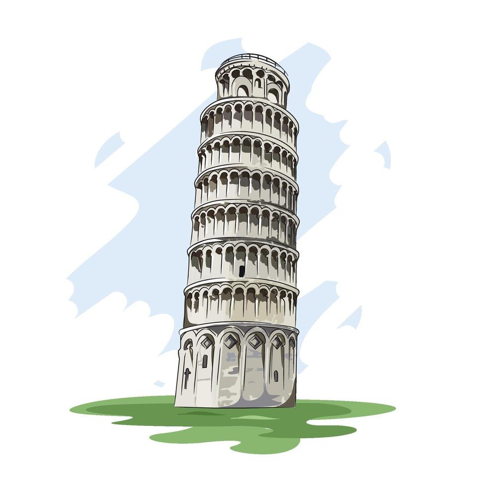 pisa Stadt von Italien Illustration Landschaft vektor