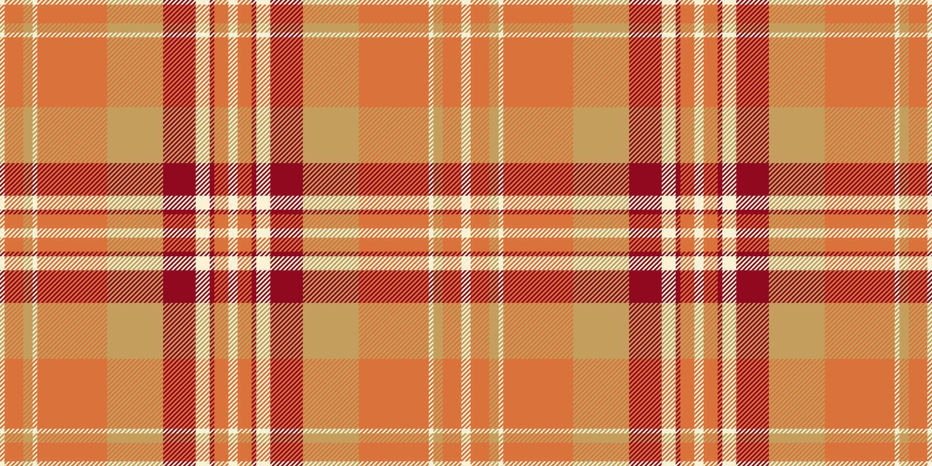 slumpmässig bakgrund tartan textur, geometrisk tyg vektor kolla upp. tom sömlös mönster pläd textil- i orange och bärnsten färger.