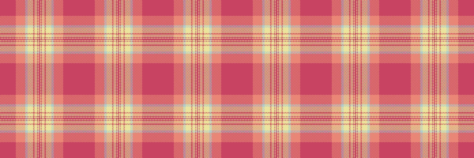 innehåll bakgrund mönster tartan, utskrift sömlös vektor pläd. förpackning textil- textur tyg kolla upp i röd och gul färger.