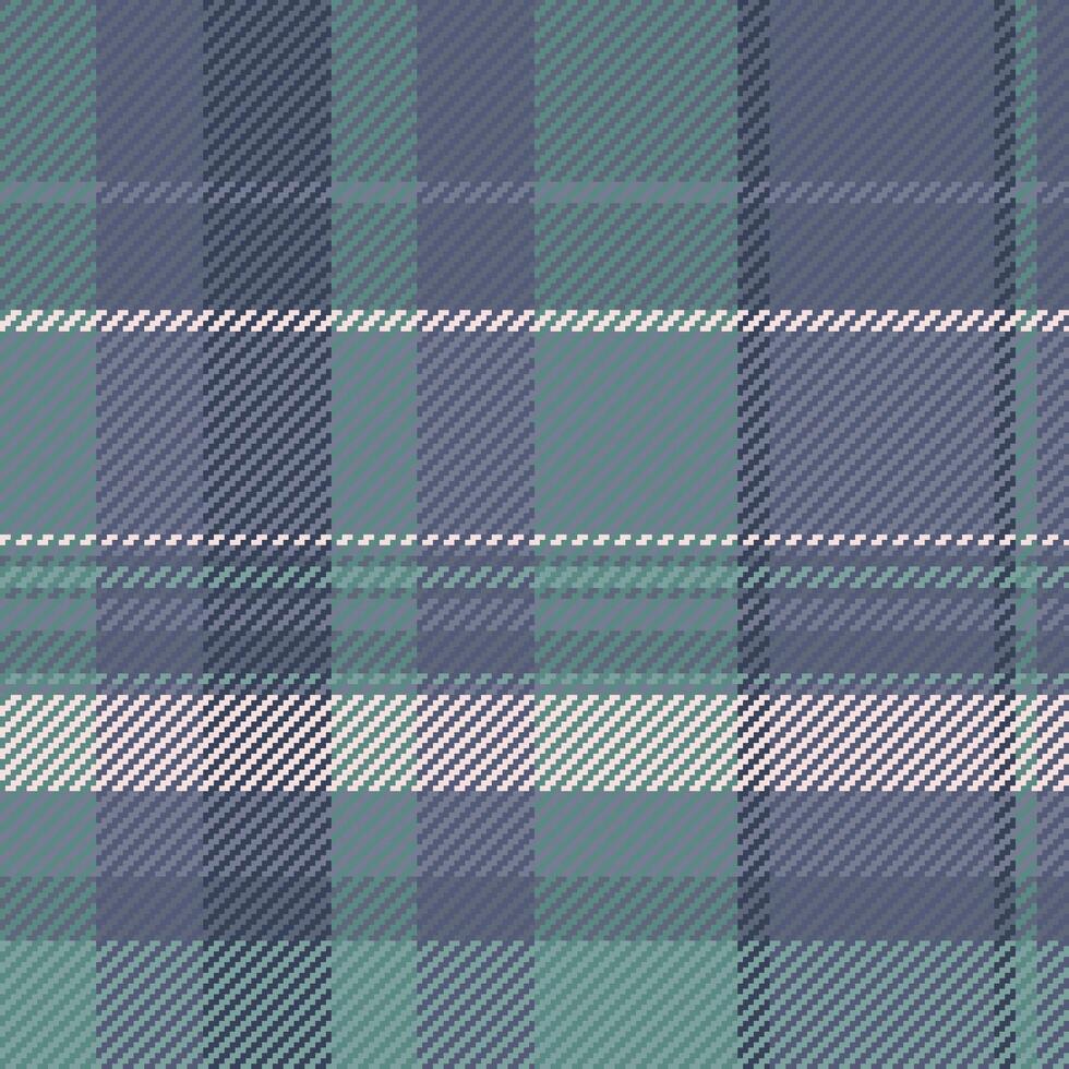 asymmetrisch Hintergrund Textil- nahtlos, Kleid Stoff Tartan überprüfen. Variation Textur Muster Plaid Vektor im Pastell- und blaugrün Farben.