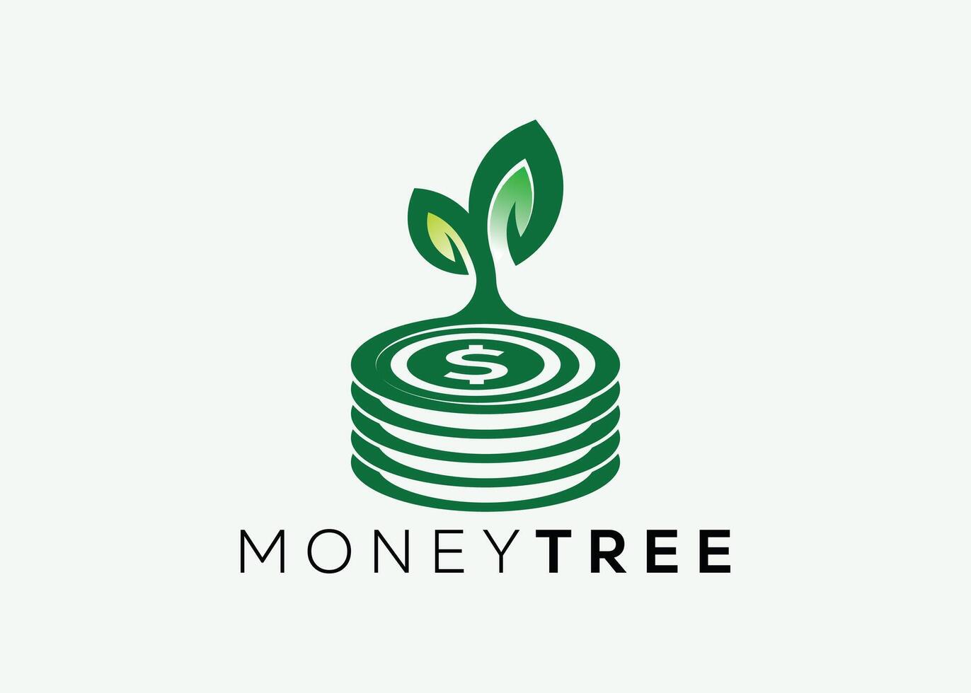 minimalistisch Geld Baum Logo Design Vektor Vorlage. Geld wachsen Investition zum Geschäft Finanzen Logo. Geld Investition Logo