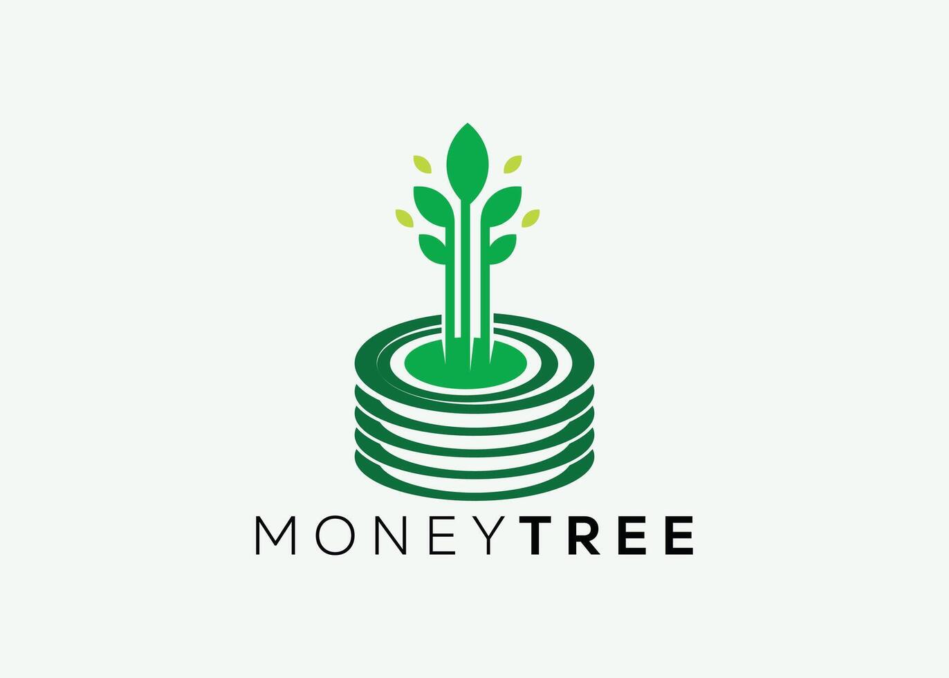 minimalistisch Geld Baum Logo Design Vektor Vorlage. Geld wachsen Investition zum Geschäft Finanzen Logo. Geld Investition Logo