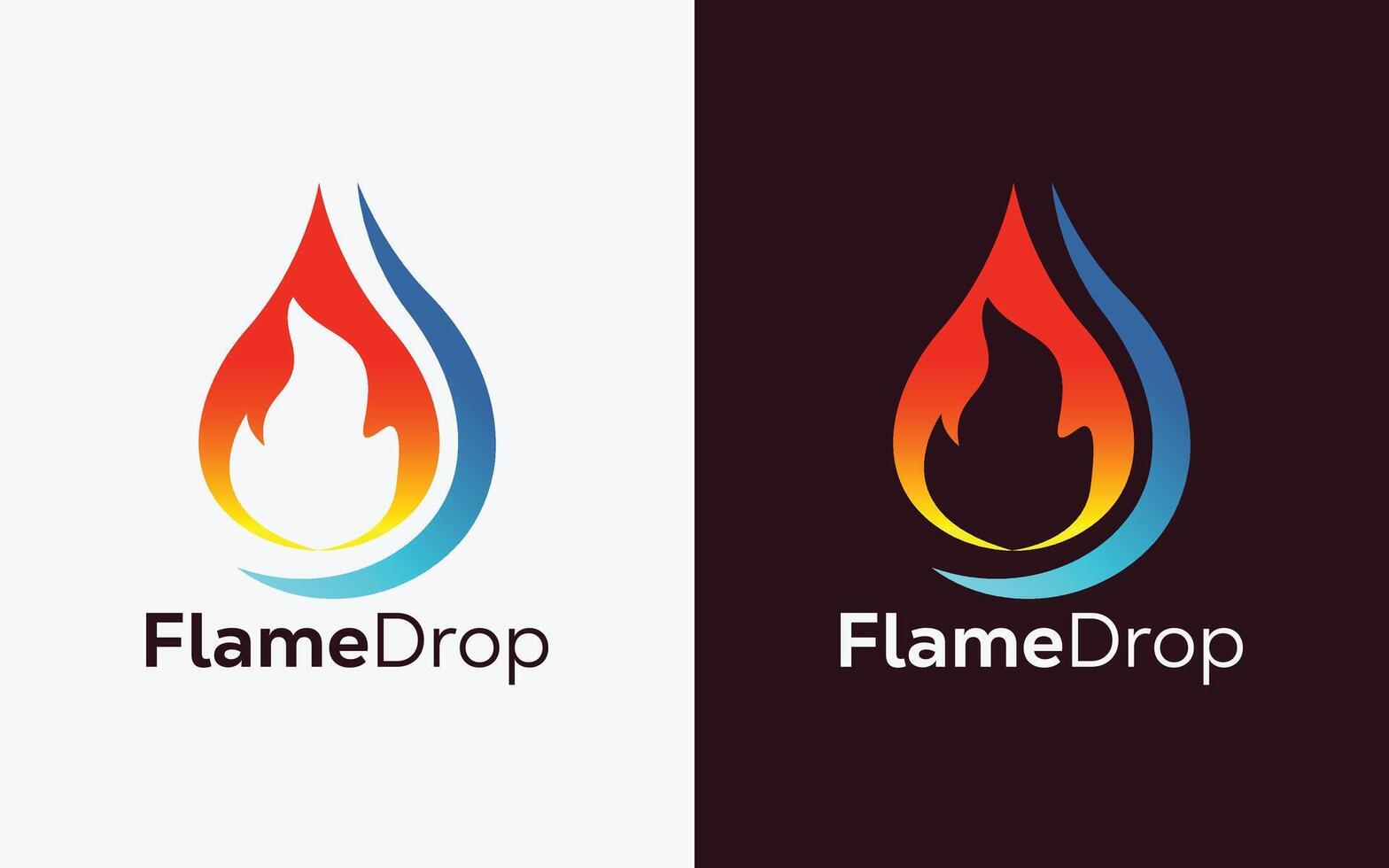 minimalistisch Feuer Flamme fallen Logo Design Vektor Vorlage. modern bunt Feuer Flamme fallen Vektor. Wasser Kamm, ingle Logo