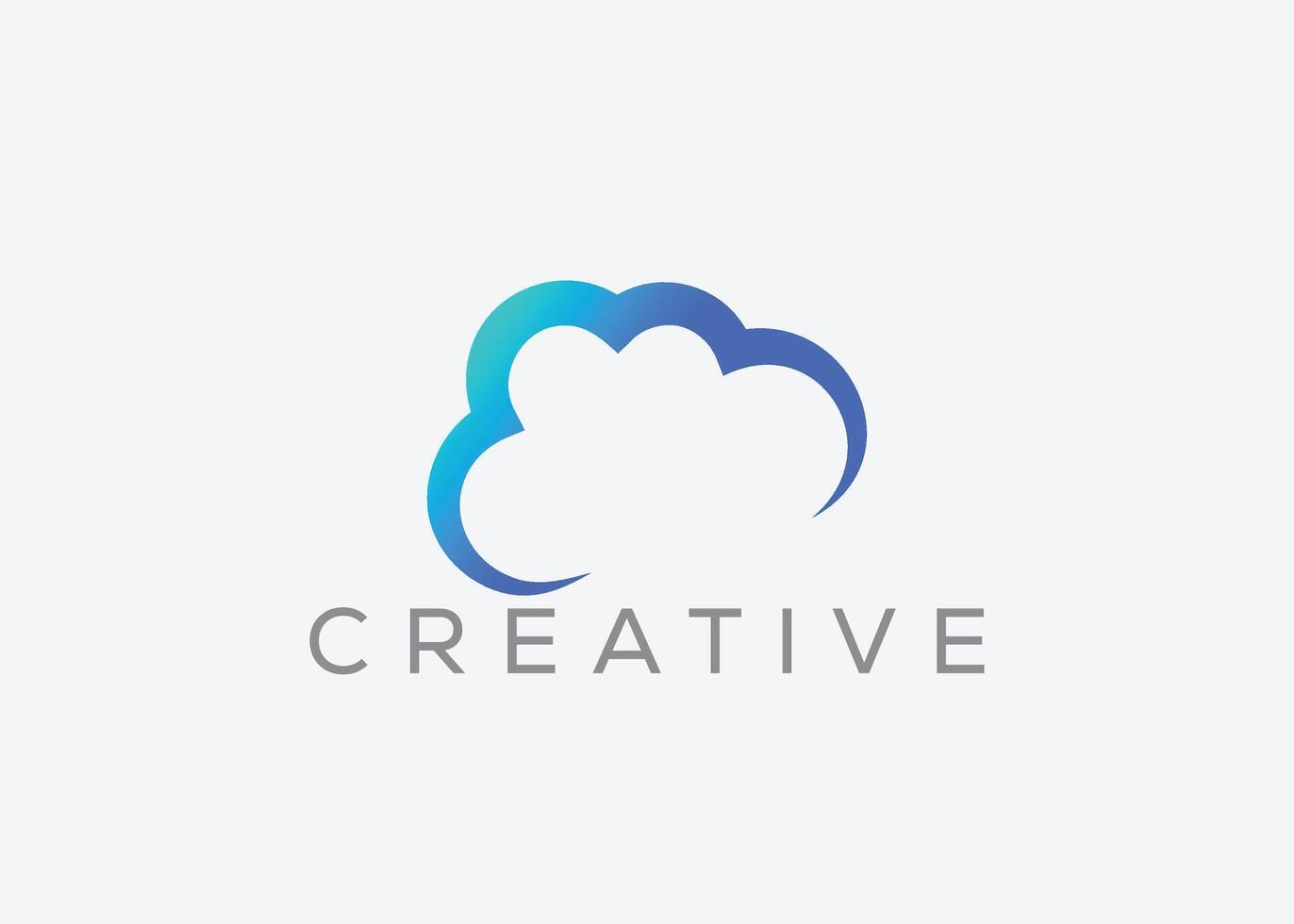 kreativ und minimal Wolke Vektor Logo Design Vorlage. Wolke Logo