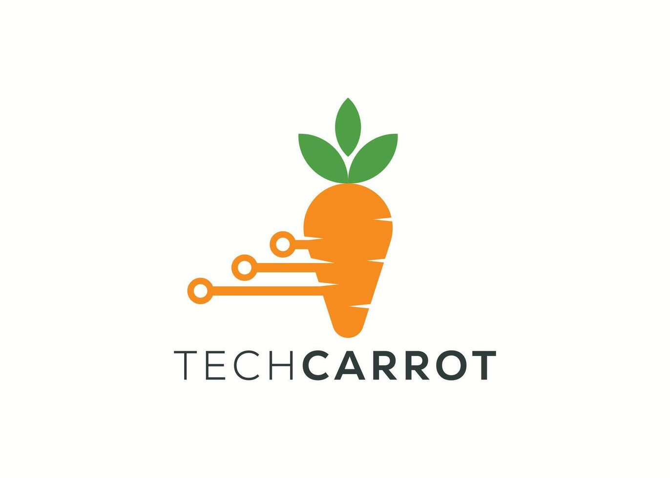 minimalistisch Technologie Karotte Logo Design Vektor Vorlage