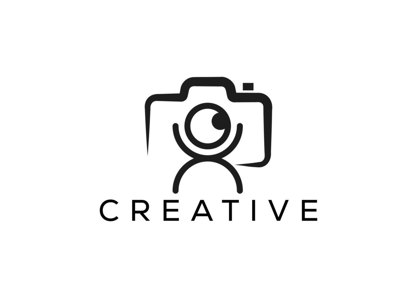 minimalistisch Kamera und Mann Logo Design Vektor Vorlage. kreativ modern Fotoshooting Logo