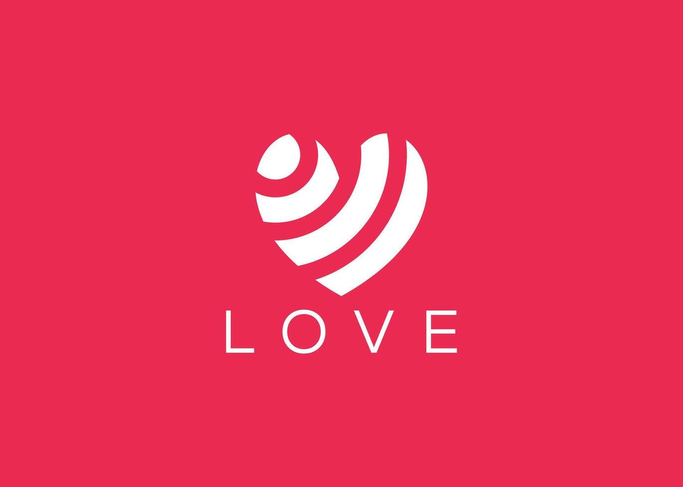 minimalistisk kärlek logotyp design vektor mall. kreativ röd hjärta form logotyp