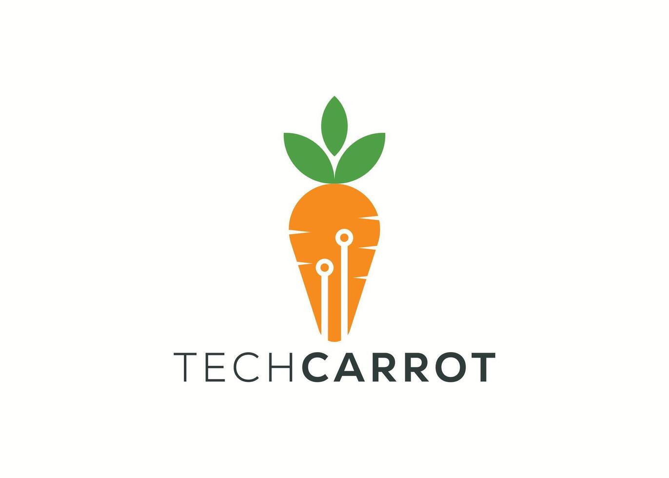 minimalistisch Technologie Karotte Logo Design Vektor Vorlage