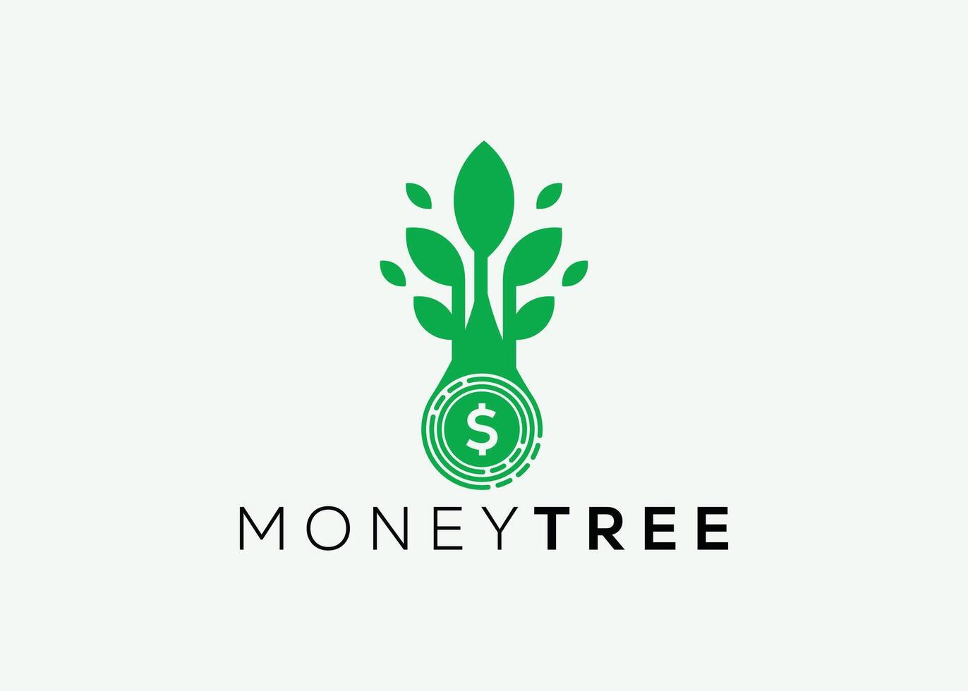 minimalistisch Geld Baum Logo Design Vektor Vorlage. Geld wachsen Investition zum Geschäft Finanzen Logo. Geld Investition Logo