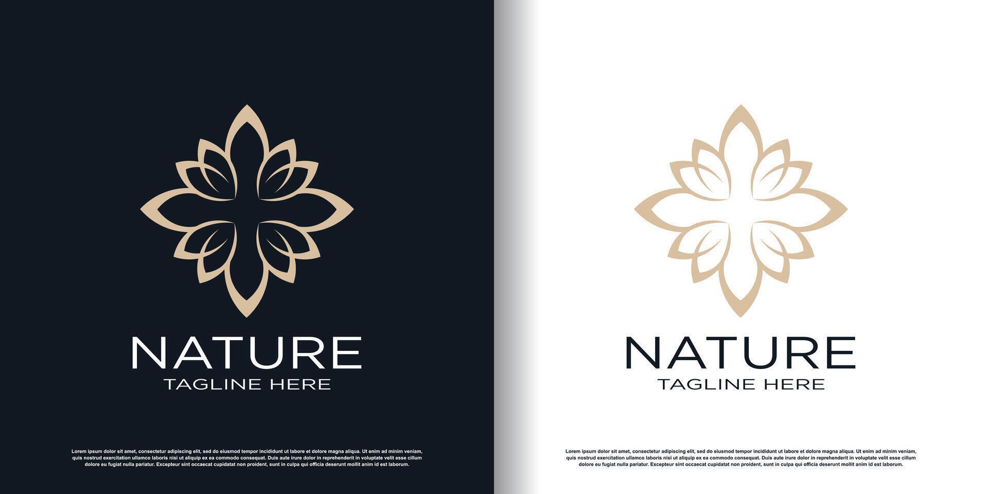 blomma logotyp design med kreativa koncept premium vektor