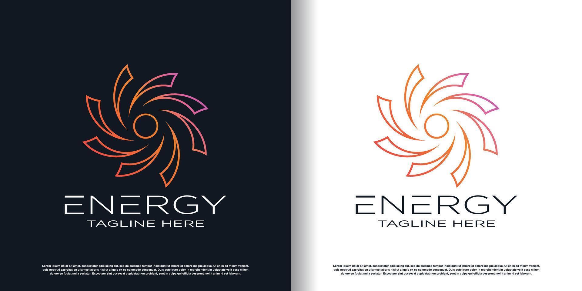 Solar- Energie Logo Design mit kreativ Konzept Prämie Vektor