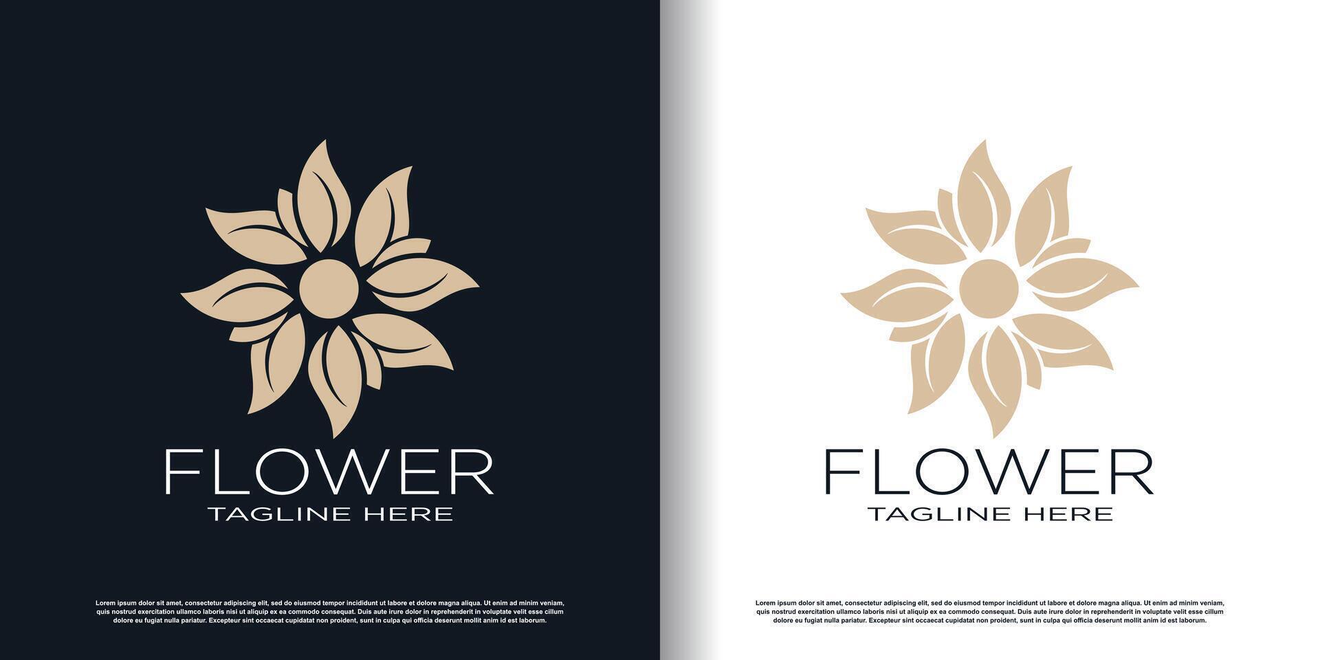 Blumen-Logo-Design mit kreativem Konzept-Premium-Vektor vektor