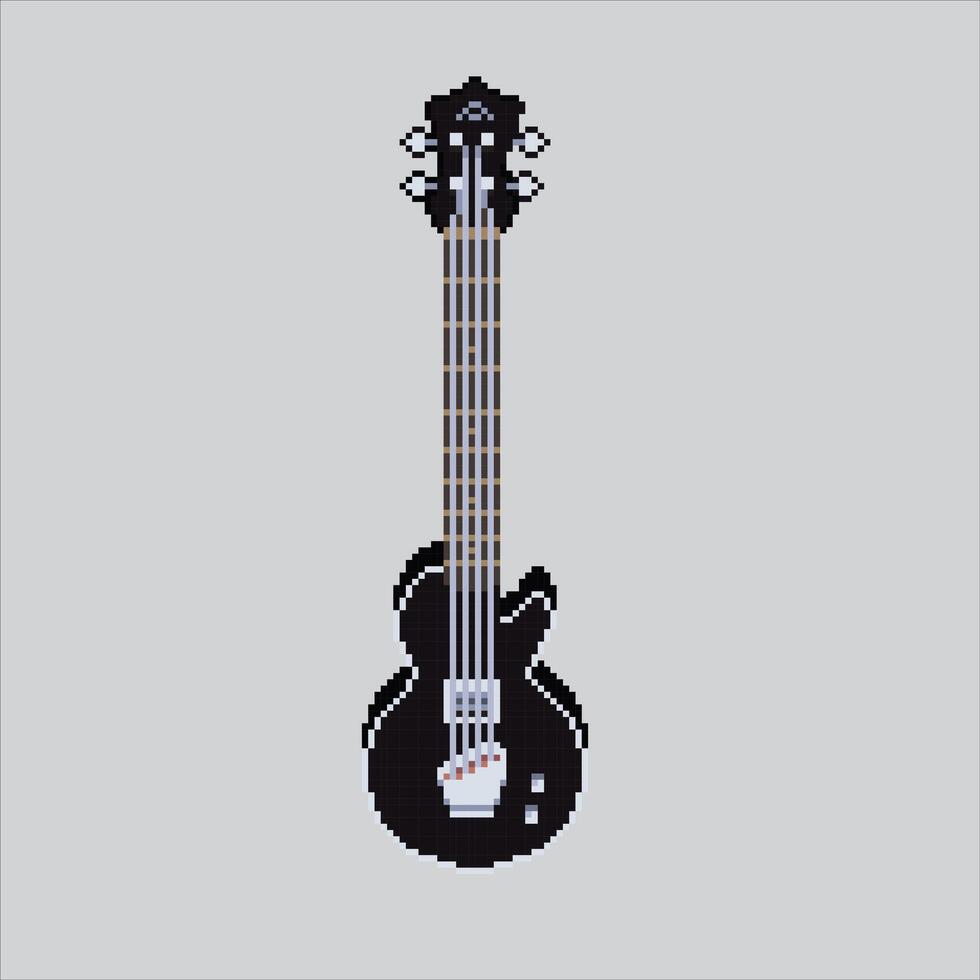 Pixel Kunst Illustration Bass Gitarre. pixelig Bass Gitarre. Bass Gitarre Musik- Instrument. pixelig zum das Pixel Kunst Spiel und Symbol zum Webseite und Video Spiel. alt Schule retro. vektor