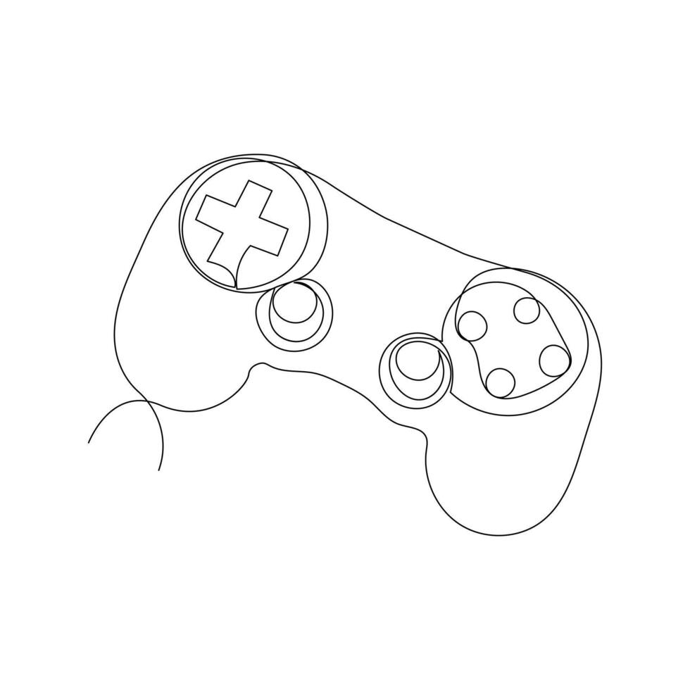 kontinuierlich Single Linie Zeichnung von Spiel Regler Joysticks oder Gamepads Vektor Kunst Illustration