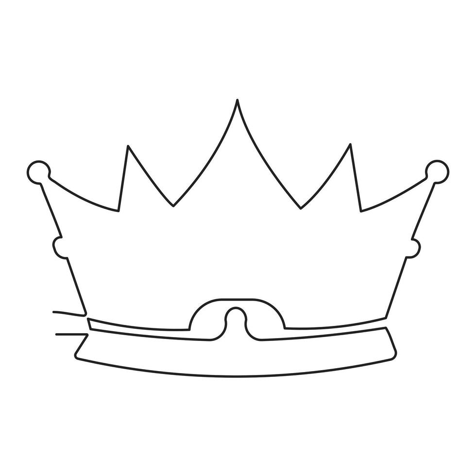 kontinuierlich einer Linie Zeichnung von königlich Krone einfach König Krone Single Linie Kunst editierbar Vektor Design, Illustration.