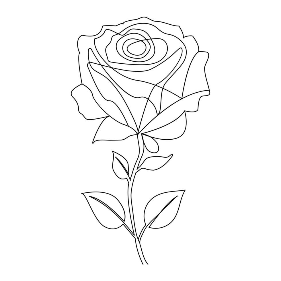 kontinuierlich einer Linie Kunstwerk von Rose Blume Tulpe Vektor Illustration Design.