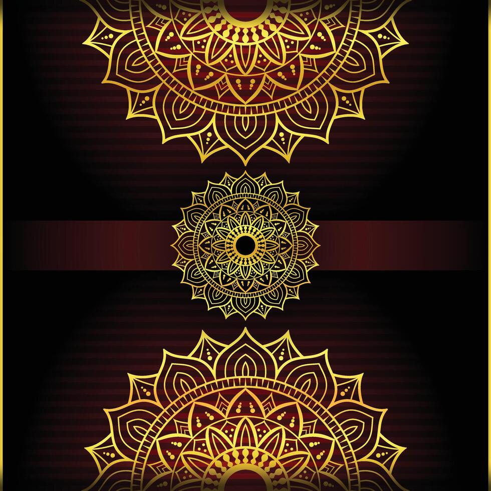 Zier Luxus Mandala Hintergrund mit golden Arabeske Muster Vektor Illustration Design.