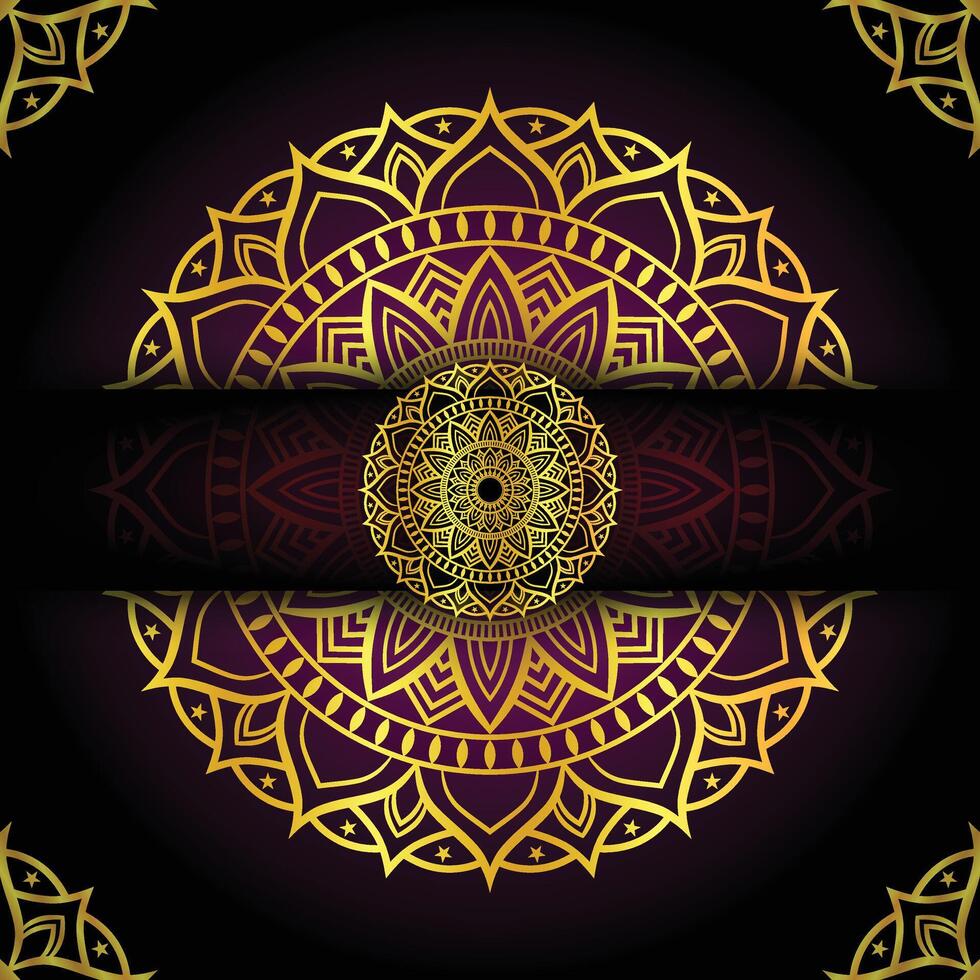 Zier Luxus Mandala Hintergrund mit golden Arabeske Muster Vektor Illustration Design.