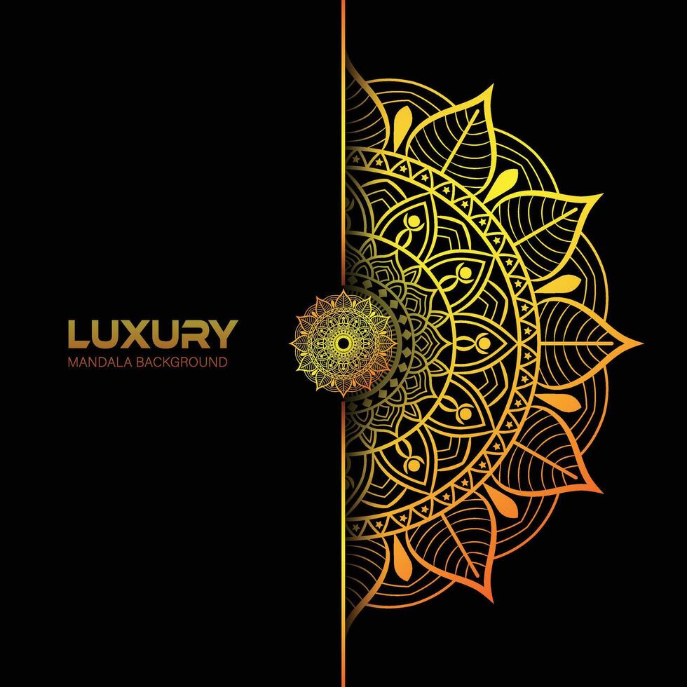 Zier Luxus Mandala Hintergrund mit golden Arabeske Muster Vektor Illustration Design.