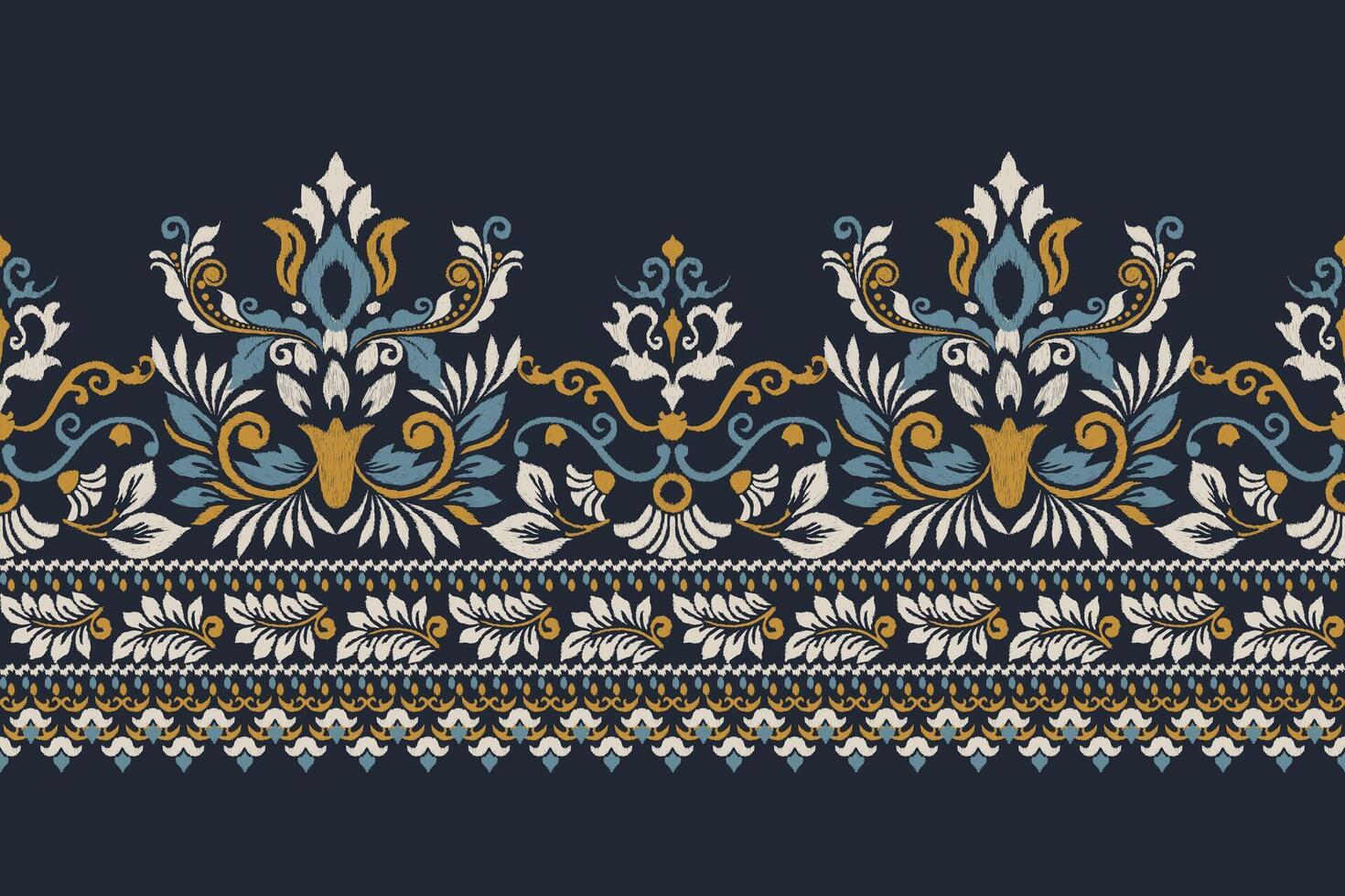 digital målning bläck mönster på svart bakgrund, bläck på trasa broderi vektor illustration.aztec stil, traditionell, hand tecknad, barock texture.design för textur, tyg, kläder, inslagning, dekoration.