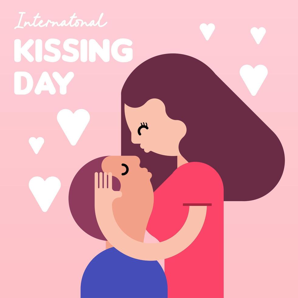 internationell kissing dag illustration bakgrund vektor