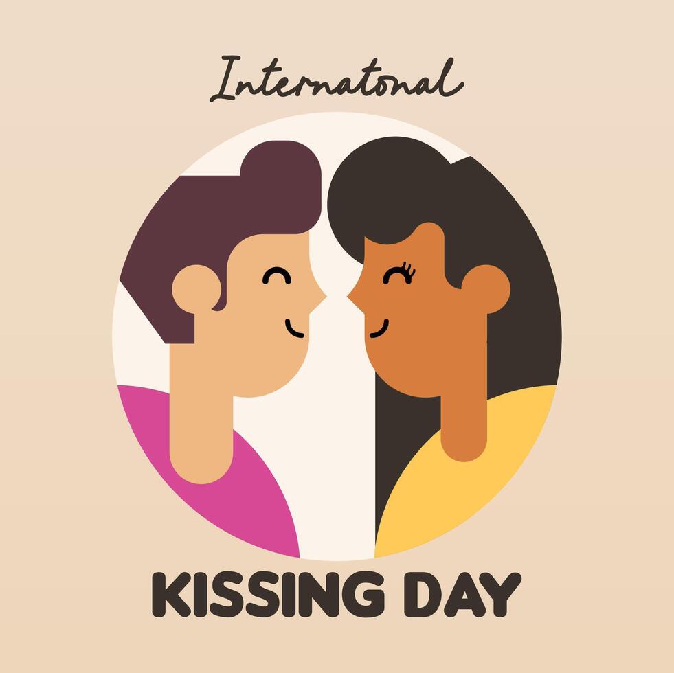 internationell kissing dag illustration bakgrund vektor