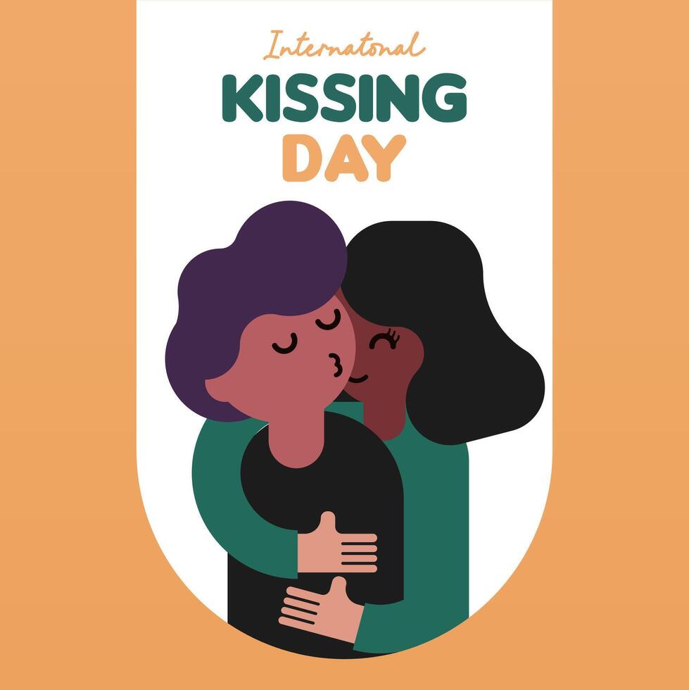 internationell kissing dag illustration bakgrund vektor