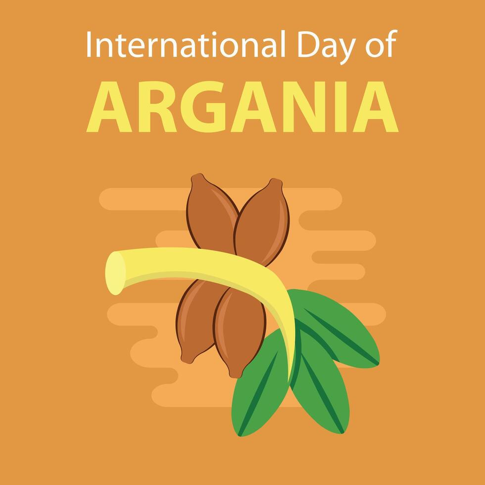 Illustration Vektor Grafik von Argania Saat im ein Stück von Baum Stengel, perfekt zum International Tag, International Tag von Arganie, zelebrieren, Gruß Karte, usw.