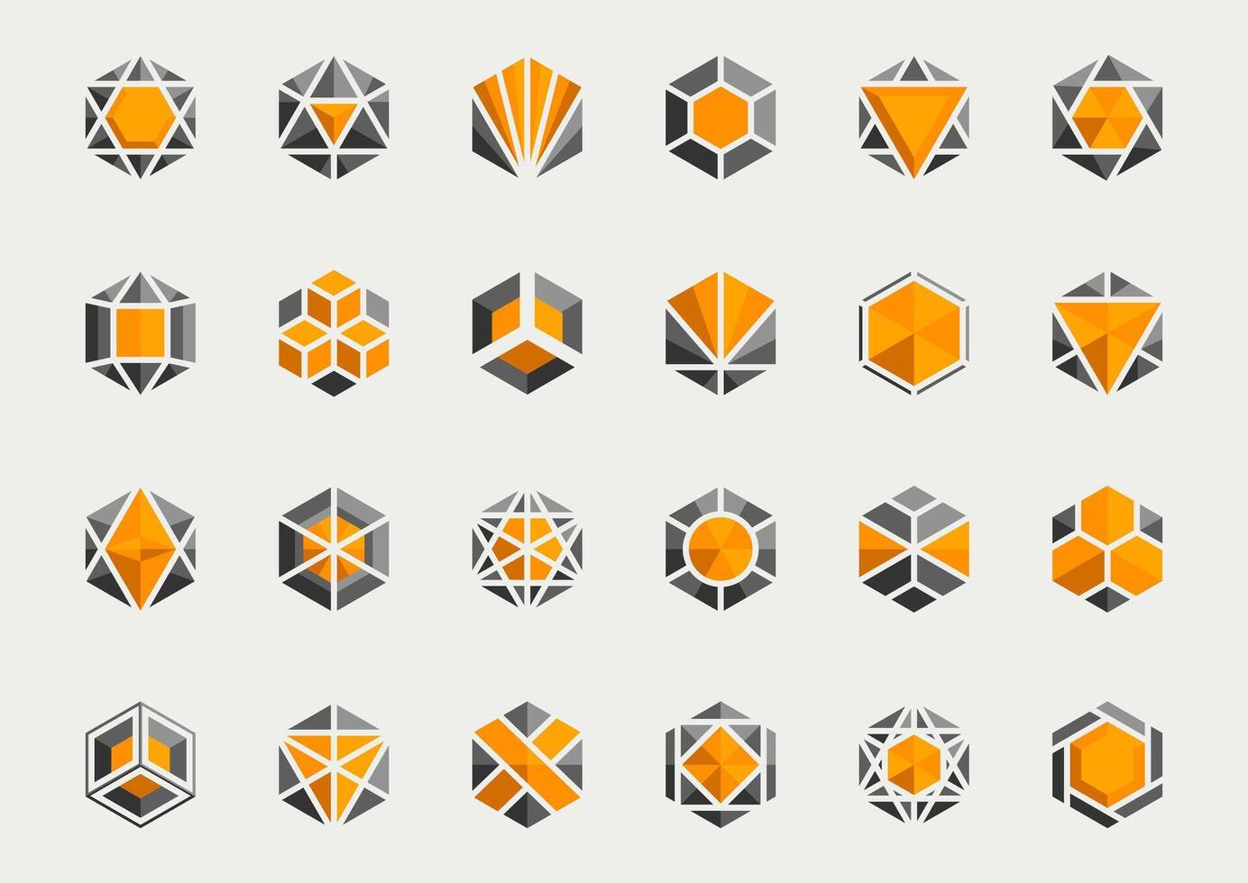 abstrakt Logos Sammlung. Symbol einstellen Design Elemente isoliert auf Weiß. Vektor eben Symbole zum Geschäft Vorlage Logo, Webseite.