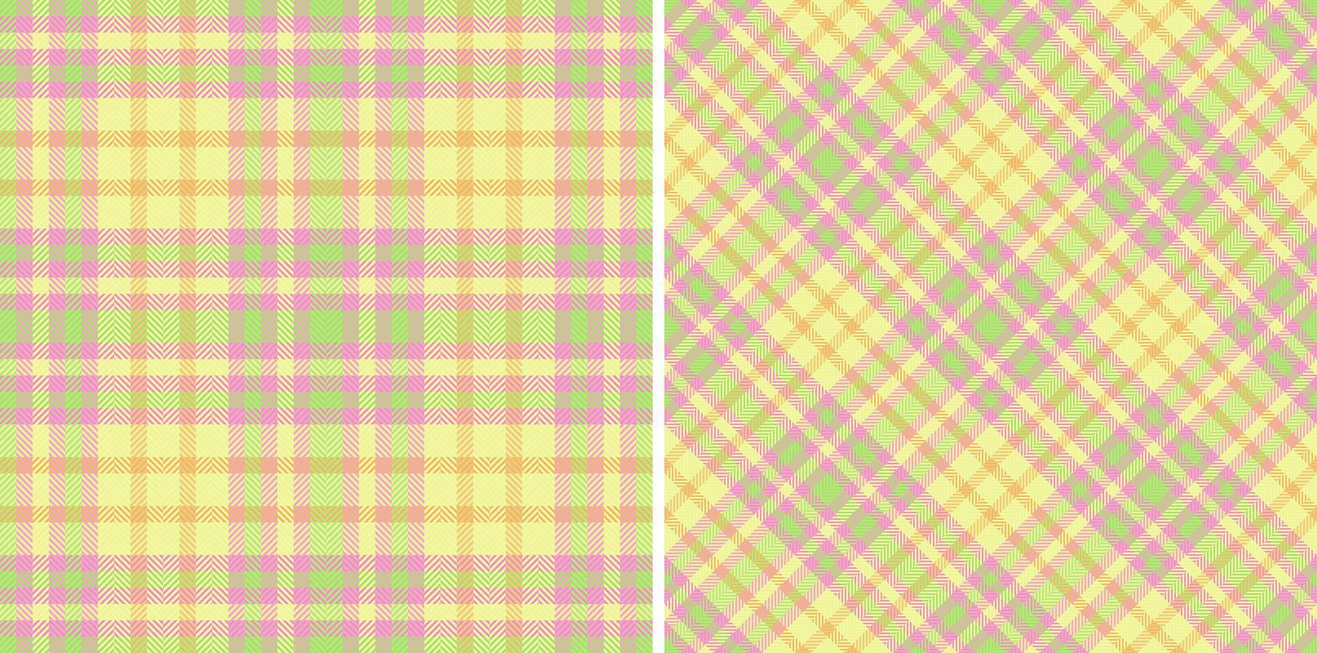 pläd tartan kolla upp av textur vektor tyg med en bakgrund sömlös mönster textil. uppsättning i vår färger. kreativ gåva omslag idéer för särskild tillfällen.