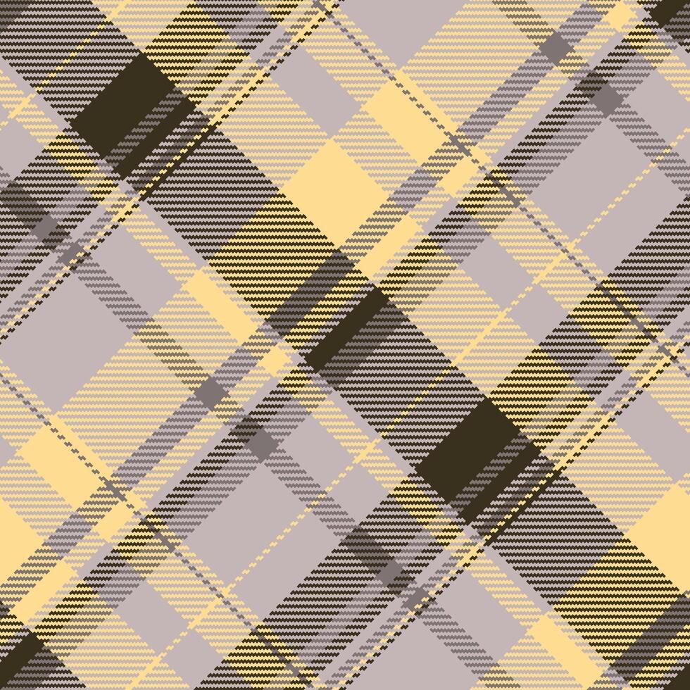 fröhlich Weihnachten nahtlos prüfen Hintergrund, Afrika Tartan Textil- Textur. schön Muster Vektor Stoff Plaid im grau und Bernstein Farben.