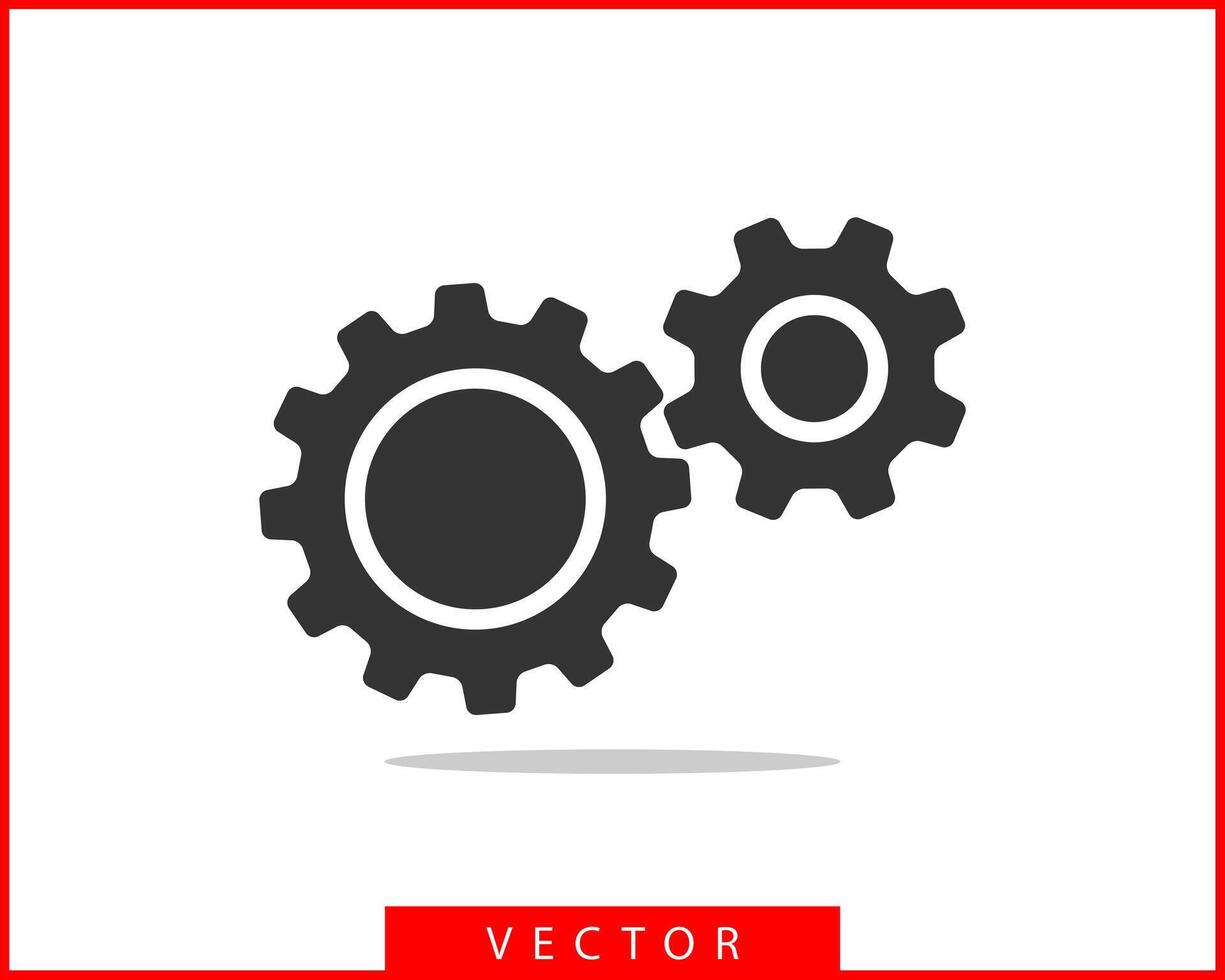 Metallzahnräder und Zahnvektor. Zahnradsymbol flaches Design. Mechanismus Räder Logo. Zahnrad-Konzeptvorlage. vektor